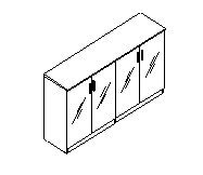 4 Door Glass Low Cabinet - Image 6