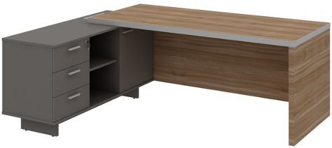 Hayat L shaped Manager Table with Side Return Left - Image 3