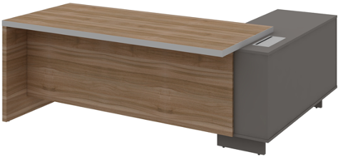 Hayat L shaped Manager Table with Side Return Left - Image 4