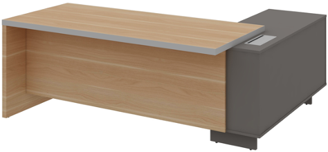 Hayat L shaped Manager Table with Side Return Left - Image 2