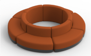 Round Sofa Set Red